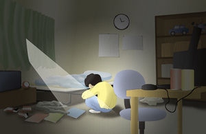 悩んでる人のイラスト