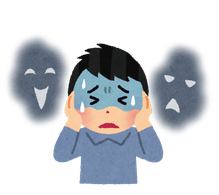 悩んでる人のイラスト
