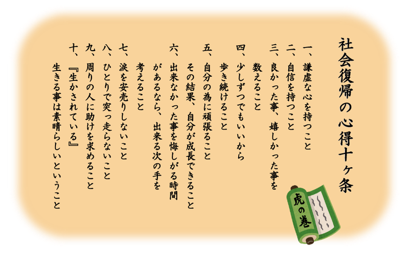 社会復帰の心得１０ヶ条