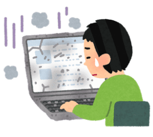 仕事で悩んでいる人のイラスト