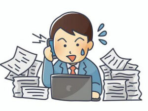 業務に追われるイメージイラスト