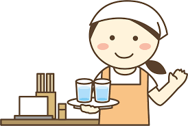 飲食店で働く女性イラスト