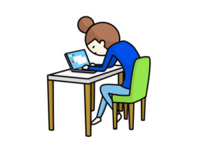 勉強を頑張るイラスト