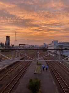 夕焼けの線路